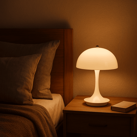 Soppformet Bordlampe - Nattlys og Skrivebordslampe