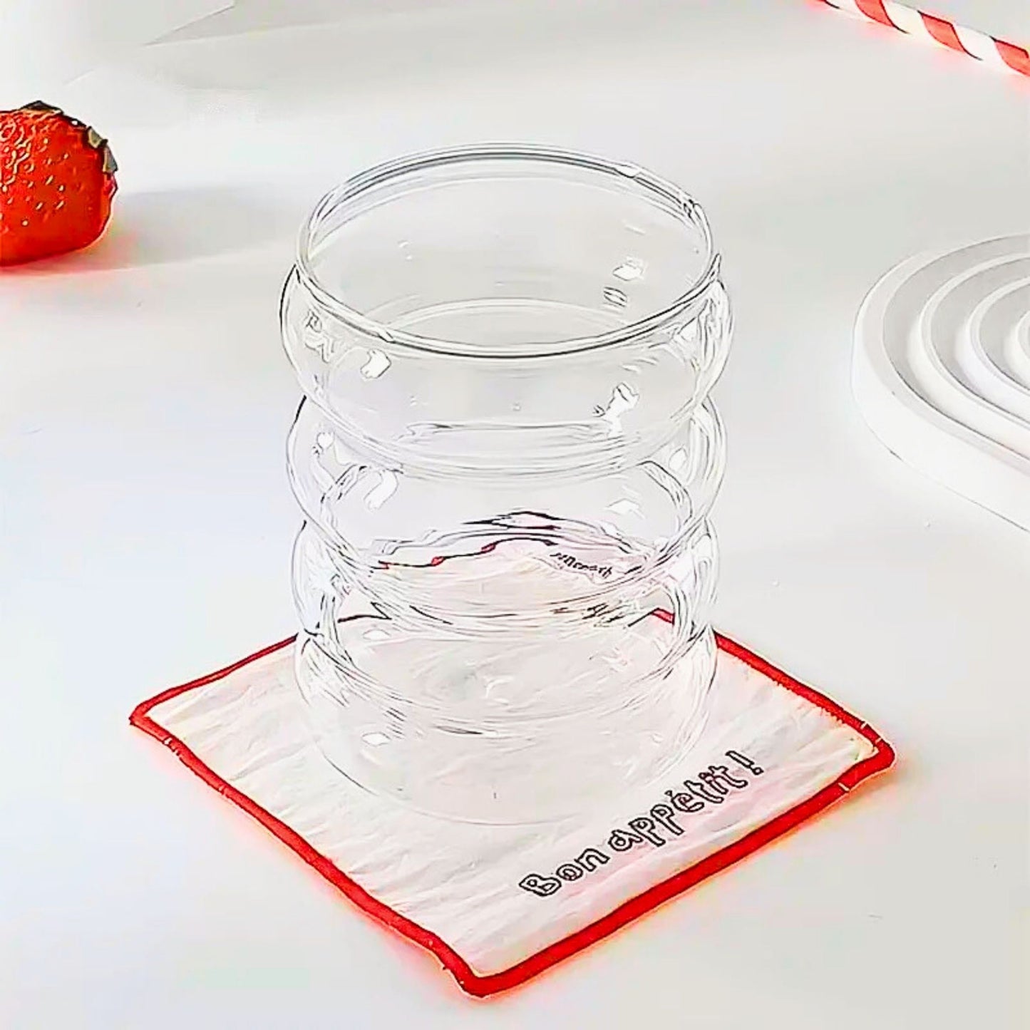 Bølget drikkeglass 350ml – unikt design for kaffe, te og cocktails