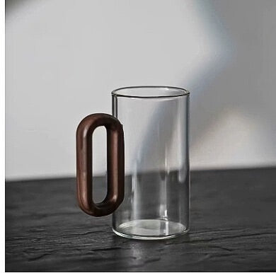 Borosilikat Drikkeglass 350 ml – 2-pk elegante glass med trehåndtak