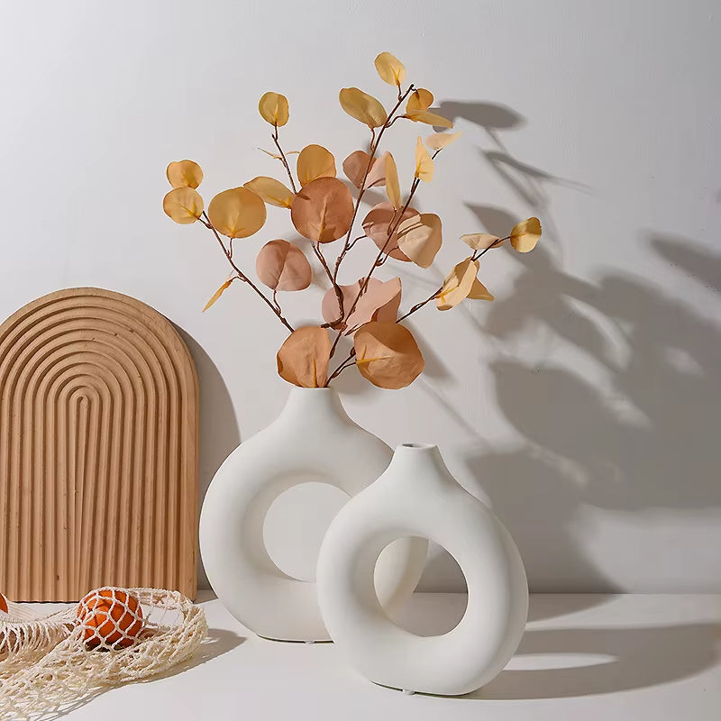 Skulpturell NORDIC Vase - Hvit Biomorf Design, Knusesikker & Trendy
