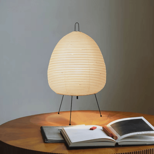 Wabi-Sabi Bordlampe i Rispapir - Japansk Design