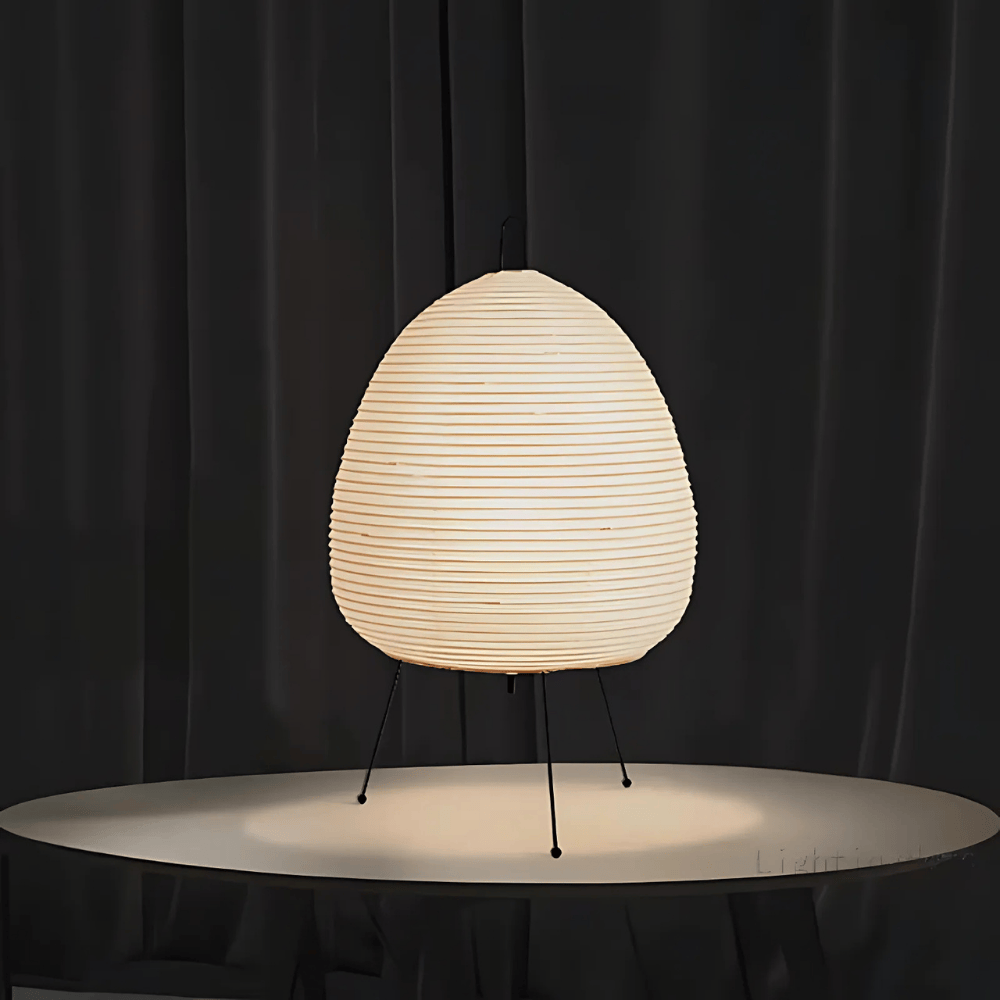 Wabi-Sabi Bordlampe i Rispapir - Japansk Design