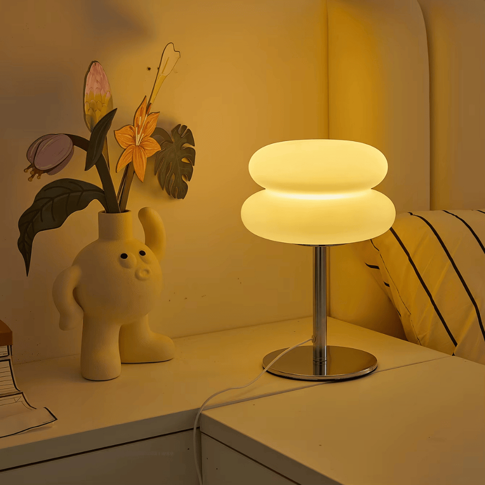 LUMOS LED Bordlampe med Dimmer og USB - Stilren & Justerbar
