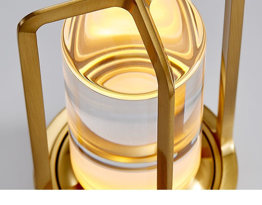 Lantern Bordlampe – Svart & Gull | Oppladbar LED-lampe med Touch