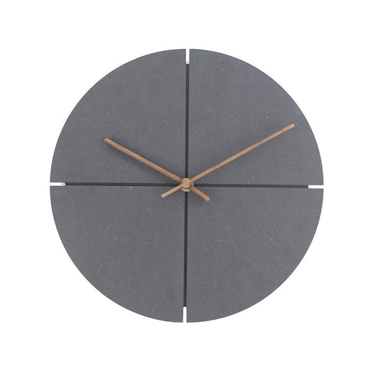 Nordic Wooden Wall Clock – Sort, stillegående urverk
