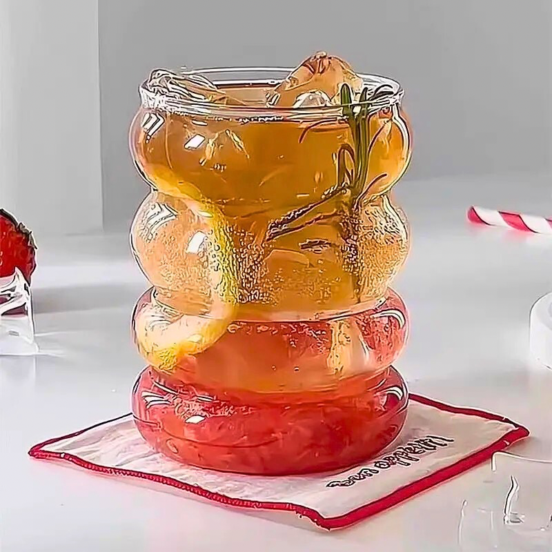 Bølget drikkeglass 350ml – unikt design for kaffe, te og cocktails